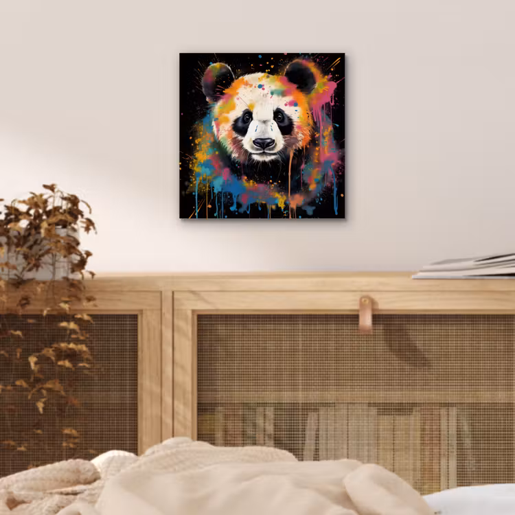 Panda - Graffiti - Dieren - Zwart - Kleuren aluminium wit klein -sfeer3