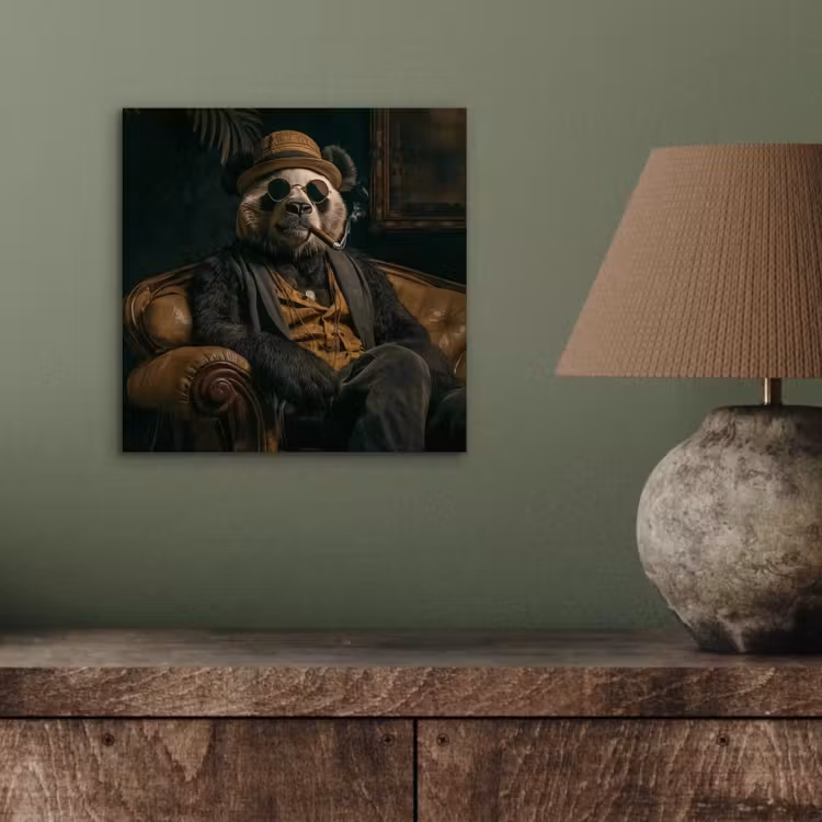 Panda - Hoed - Bril - Pak aluminium wit klein -sfeer2