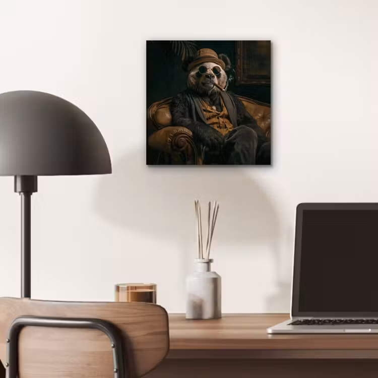 Panda - Hoed - Bril - Pak aluminium wit klein -sfeer5