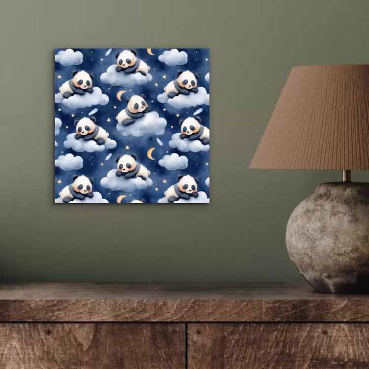 Panda's - Slapen - Blauw aluminium wit klein 46 -sfeer2