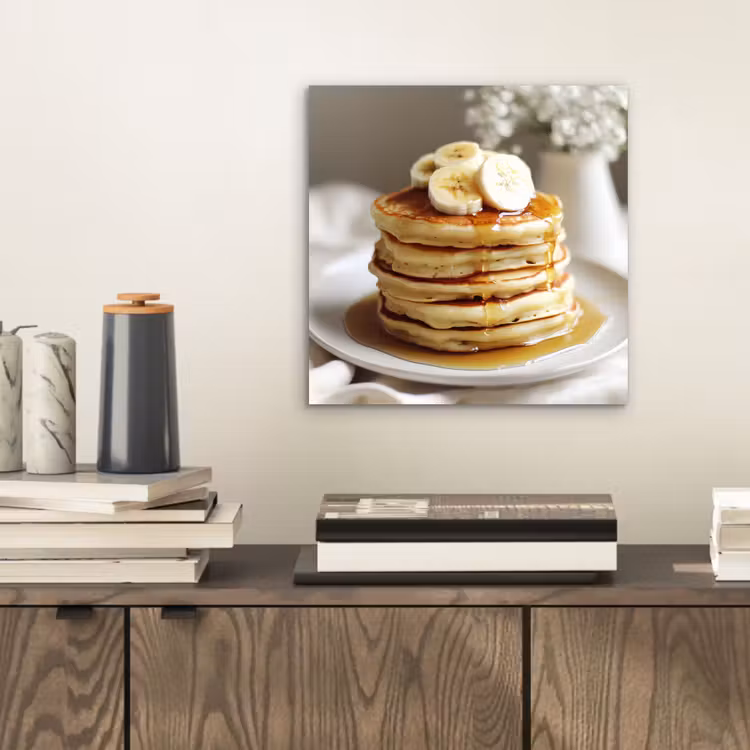 Pannenkoeken - Banaan - Siroop - Wit - Beige aluminium wit klein -sfeer1