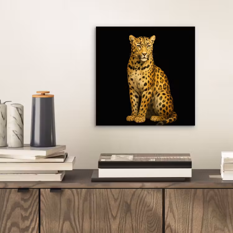 Panter - Realistisch - Bruin aluminium wit klein -sfeer1