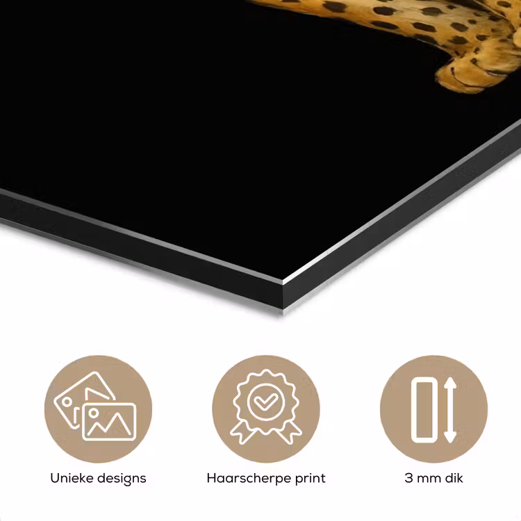 Panter - Realistisch - Bruin aluminium wit klein -closeup_NL