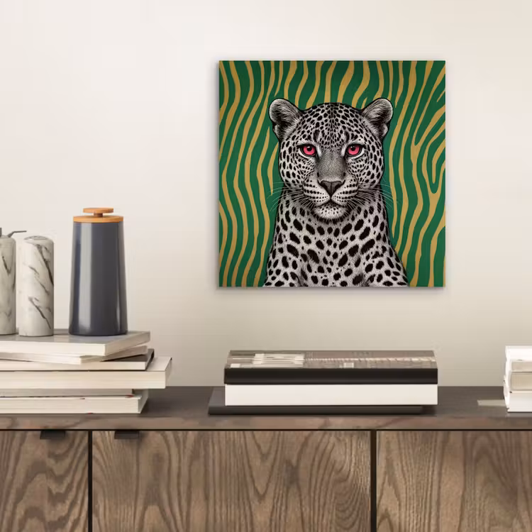 Panter - Zebrapatroon - Groen aluminium wit klein -sfeer1