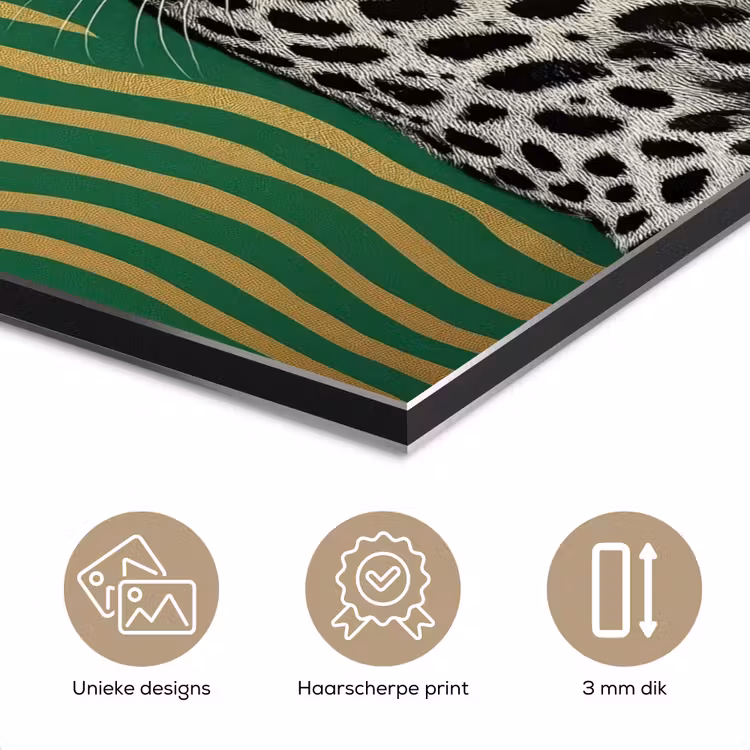 Panter - Zebrapatroon - Groen aluminium wit klein -closeup_NL