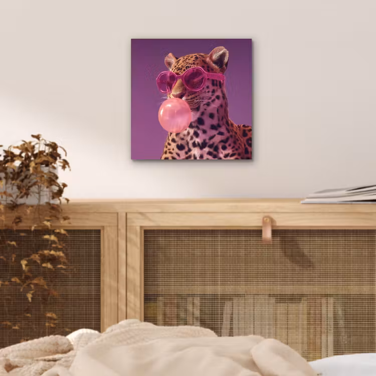 Panter - Zonnebril - Kauwgombel - Roze aluminium wit klein -sfeer3
