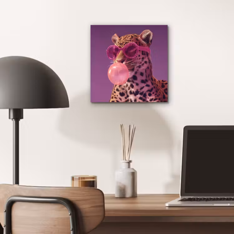 Panter - Zonnebril - Kauwgombel - Roze aluminium wit klein -sfeer5