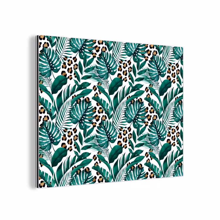 Panterprint - Bladeren - Jungle aluminium wit klein -3d