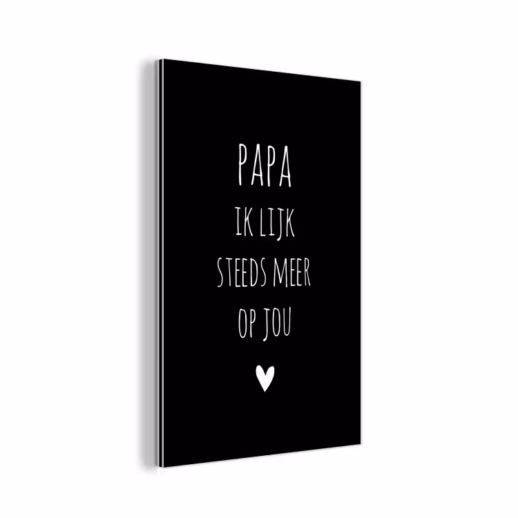 Papa ik lijk steeds meer op jou - Quotes - Stef Bos - Papa - Spreuken aluminium wit klein -3d