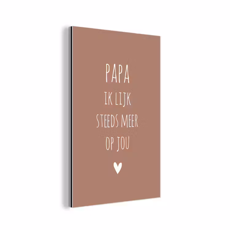 Papa ik lijk steeds meer op jou - Spreuken - Quotes - Stef Bos aluminium wit klein -3d