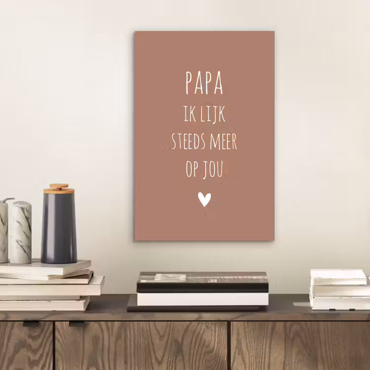 Papa ik lijk steeds meer op jou - Spreuken - Quotes - Stef Bos aluminium wit klein -sfeer1