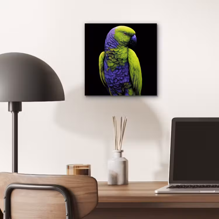 Papegaai - Veren - Opvallend - Groen aluminium wit klein -sfeer5