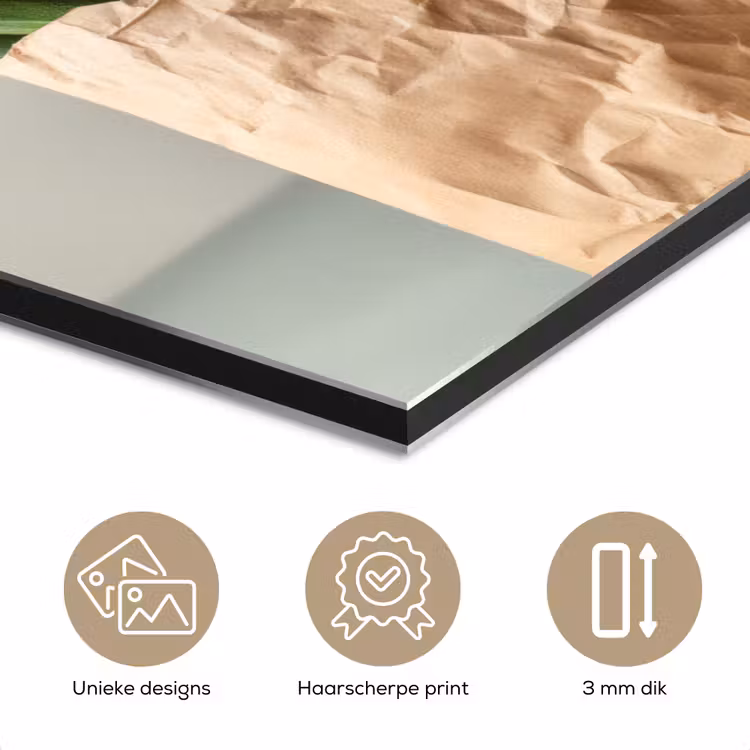 Papieren - Boodschappen - Groente - Kleurrijk aluminium wit klein -closeup_NL