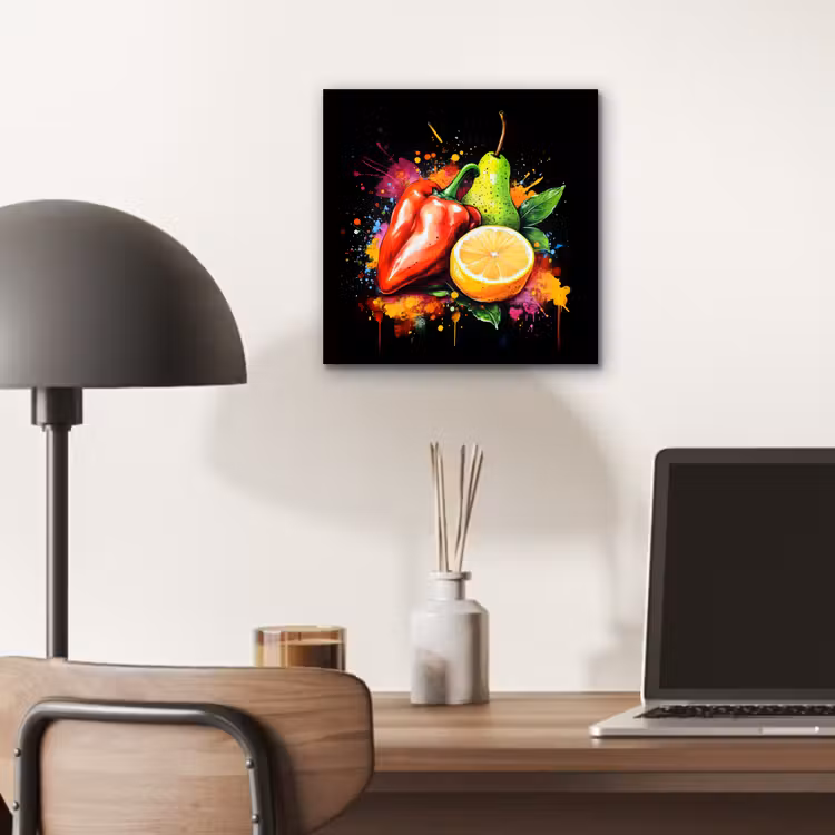 Paprika - Peer - Citroen - Graffiti - Verf - Abstract aluminium wit klein -sfeer5