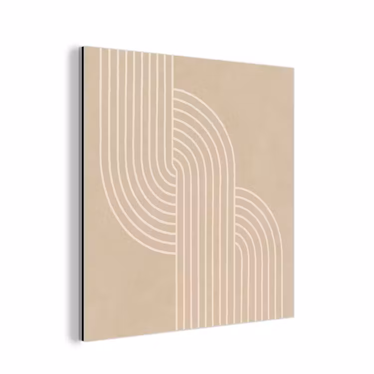 Parallelle lijnen - Lichte textuur - Beige aluminium wit klein -3d