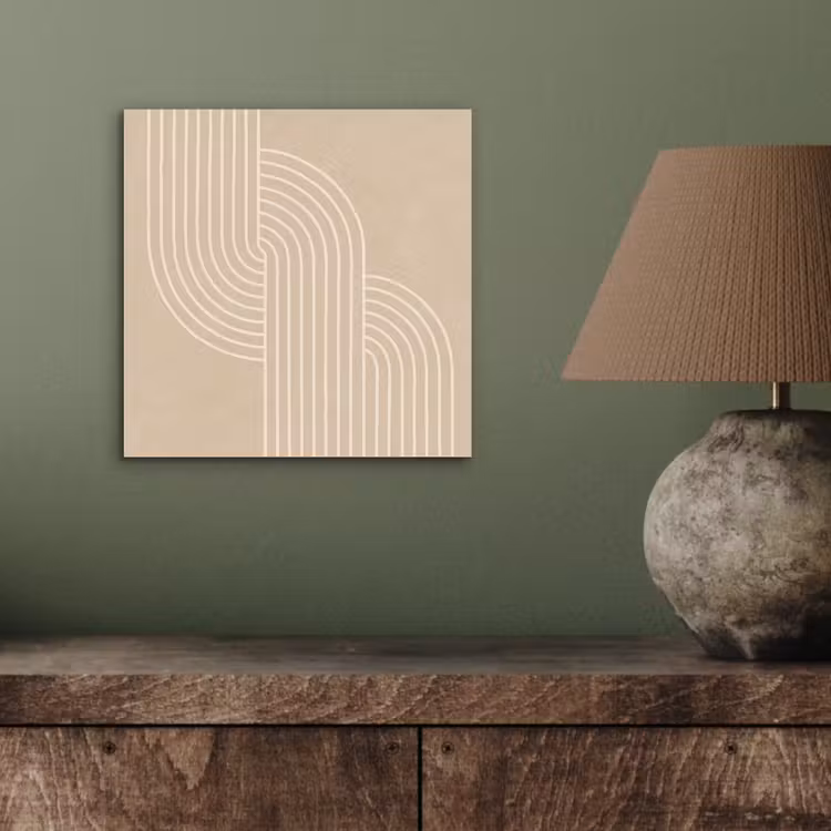 Parallelle lijnen - Lichte textuur - Beige aluminium wit klein -sfeer2