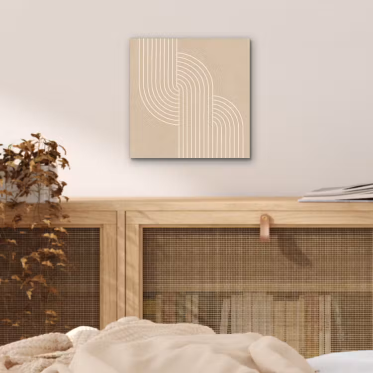 Parallelle lijnen - Lichte textuur - Beige aluminium wit klein -sfeer3