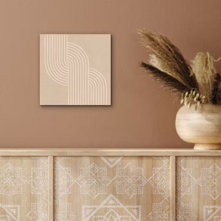 Parallelle lijnen - Lichte textuur - Beige aluminium wit klein -sfeer4