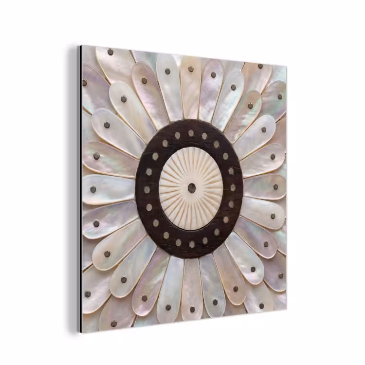 Parelmoer - Patroon - Decoratie - Ambacht - Wit aluminium wit klein -3d