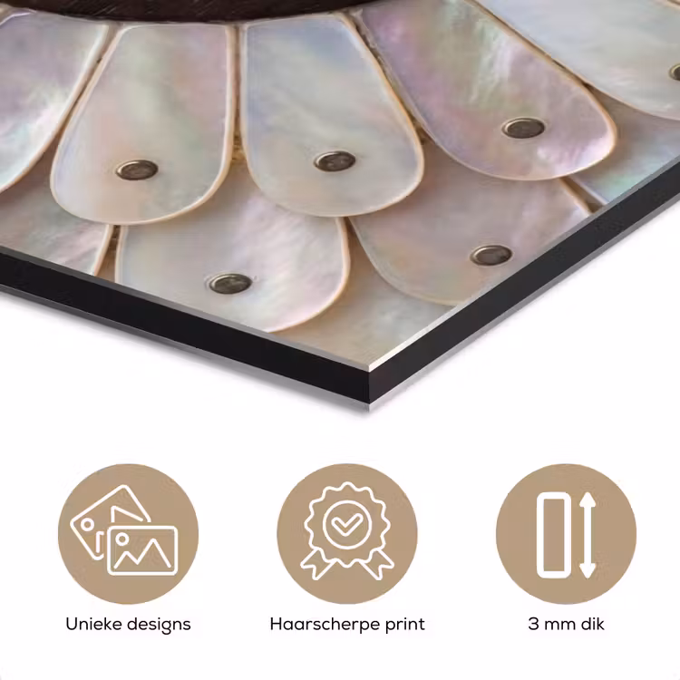 Parelmoer - Patroon - Decoratie - Ambacht - Wit aluminium wit klein -closeup_NL