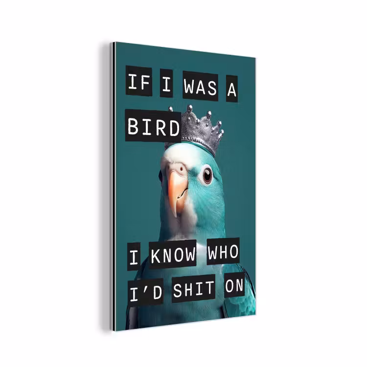 Parkiet - Turquoise - Quotes - Decoratie aluminium wit klein -3d