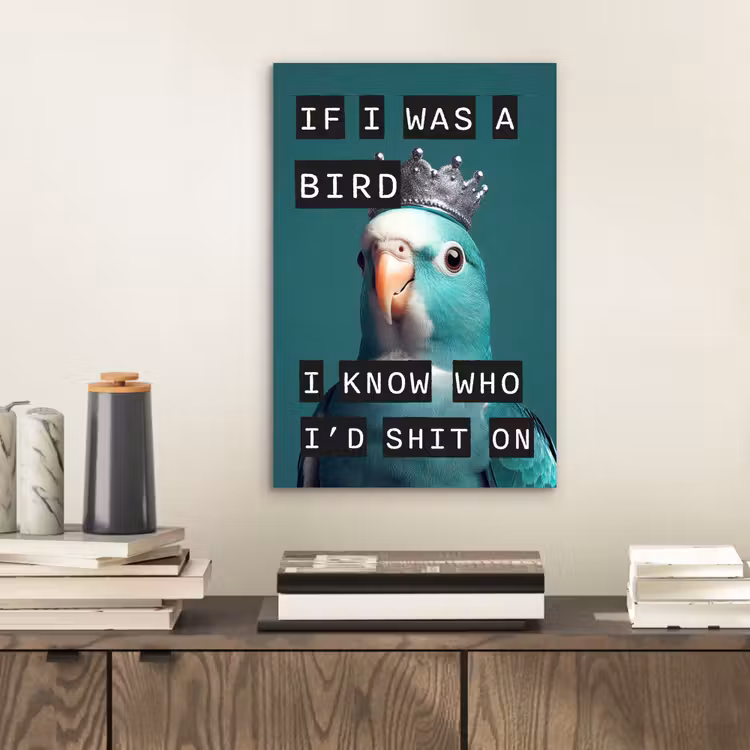 Parkiet - Turquoise - Quotes - Decoratie aluminium wit klein -sfeer1