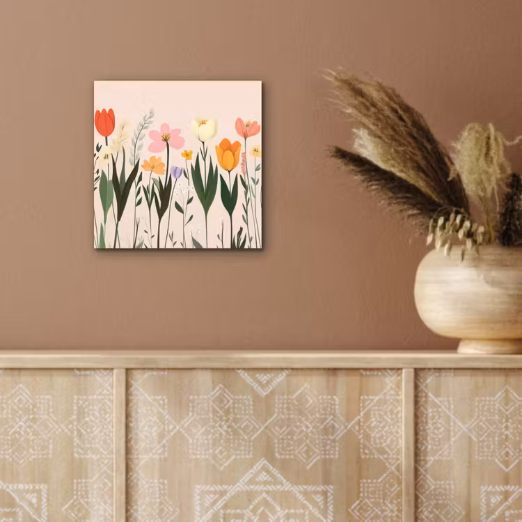 Pasteltinten - Bloemen - Illustratie aluminium wit klein -sfeer4
