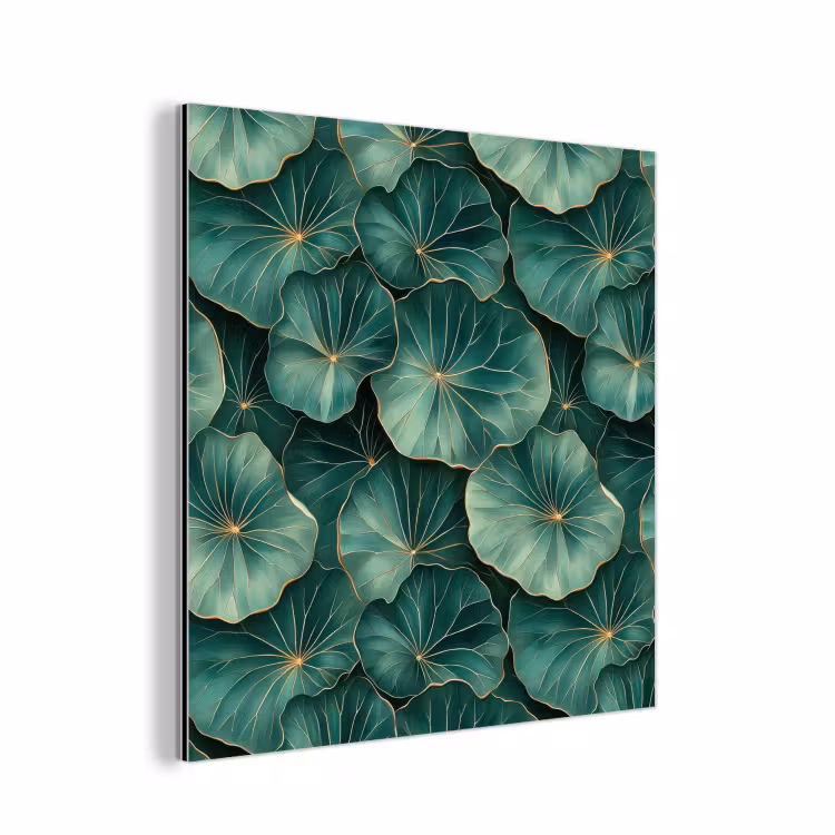 Patroon - Bladeren - Groen aluminium wit klein 46 -3d