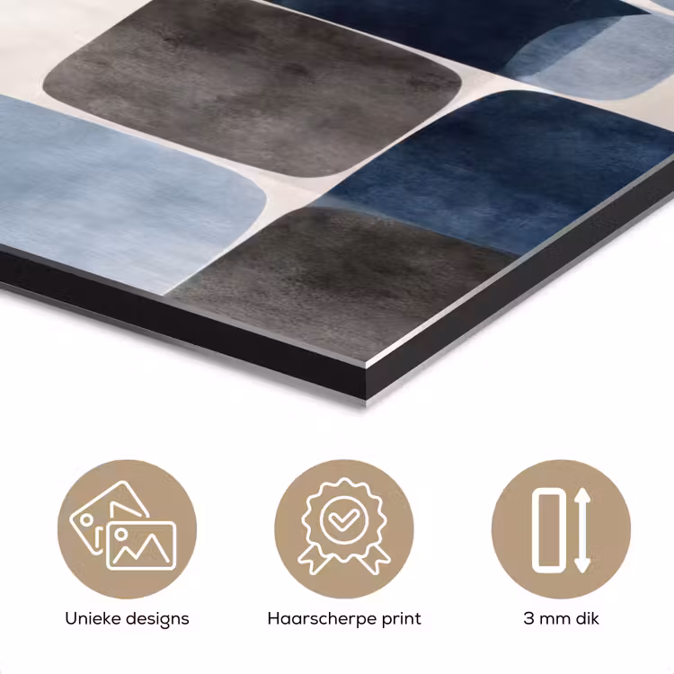 Patroon - Blauw - Vierkanten aluminium wit klein -closeup_NL