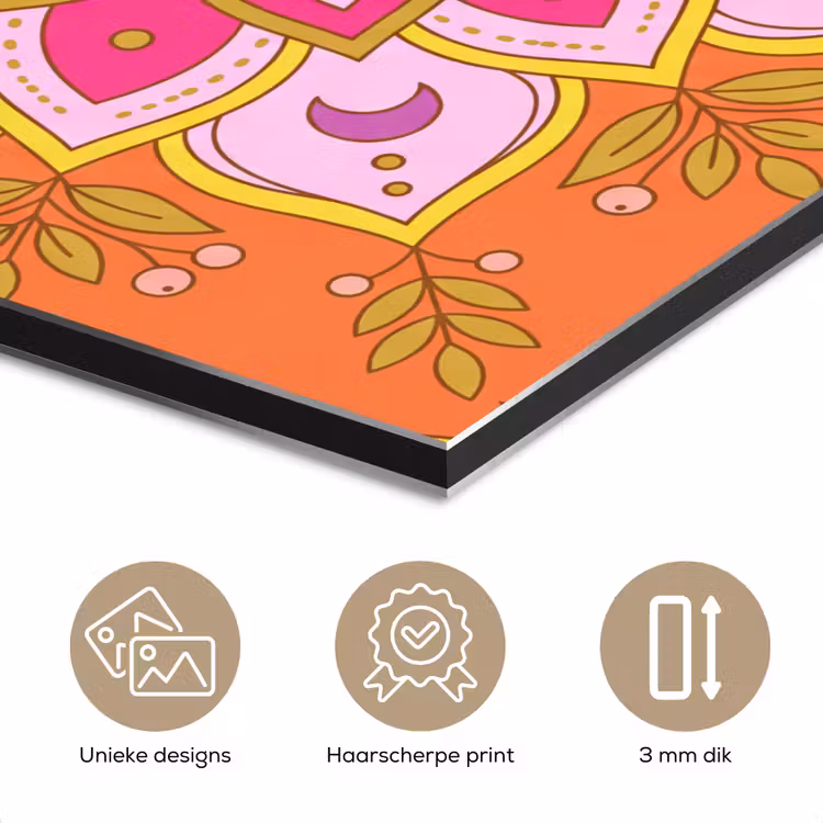 Patroon - Bloemmotief - Decoratie - Abstract - Roze aluminium wit klein -closeup_NL