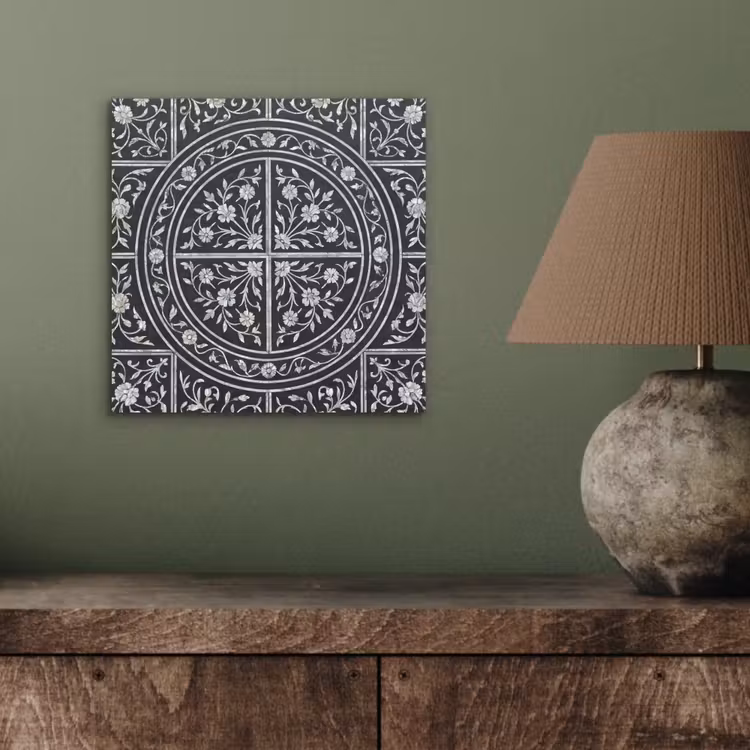 Patroon - Bloemmotief - Decoratie - Klassiek - Zwart aluminium wit klein -sfeer2