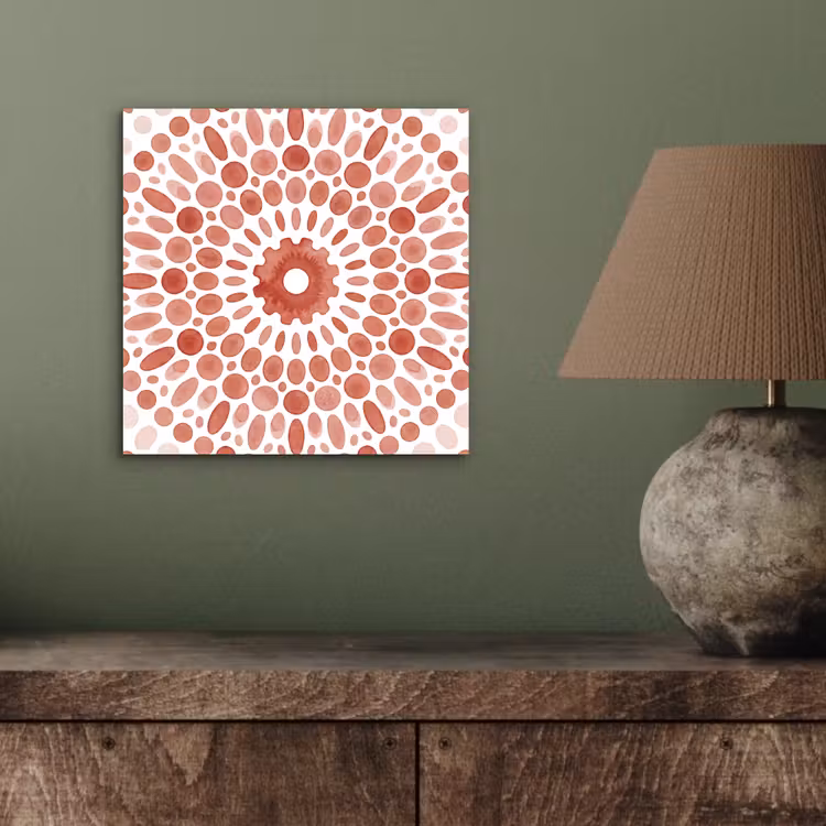 Patroon - Cirkels - Abstract - Modern - Rood aluminium wit klein -sfeer2