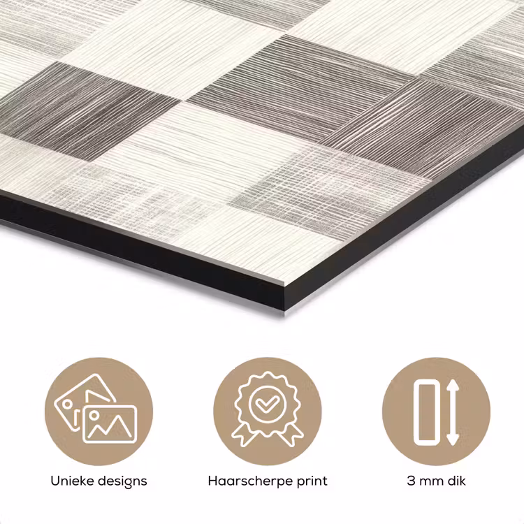 Patroon - Dambord - Houtnerf aluminium wit klein 46 -closeup_NL