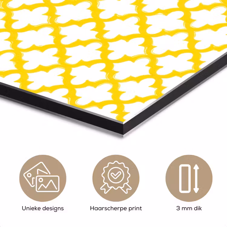 Patroon - Geometrisch - Klassiek - Geel aluminium wit klein 46 -closeup_NL