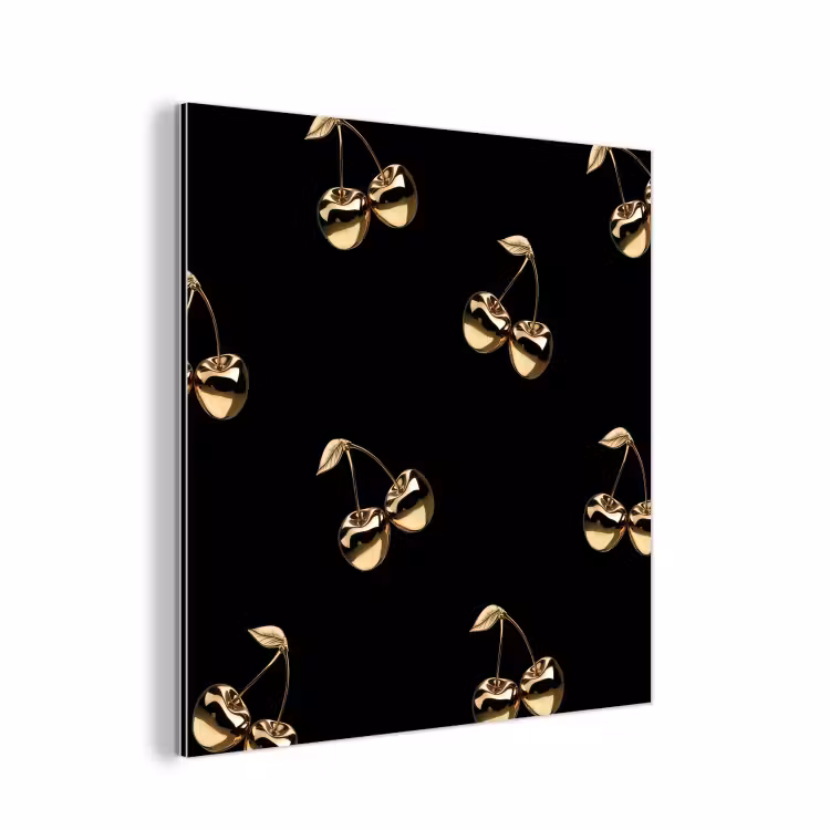 Patroon - Kersen - Goud - Chrome aluminium wit klein -3d