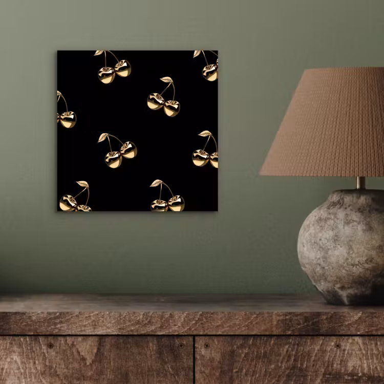 Patroon - Kersen - Goud - Chrome aluminium wit klein -sfeer2