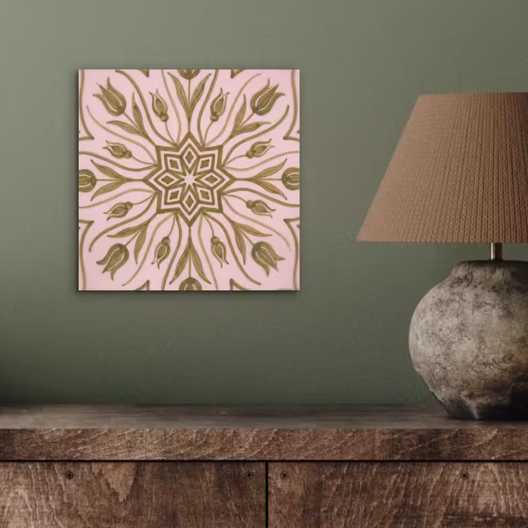 Patroon - Mandala - Decoratie - Abstract - Groen aluminium wit klein -sfeer2