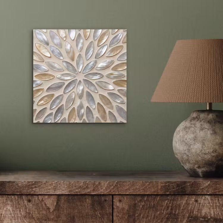 Patroon - Ovaal - Glanzend - Abstract - Beige aluminium wit klein -sfeer2
