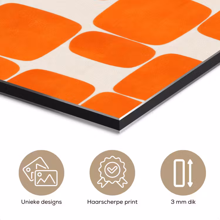 Patroon - Retro - Oranje aluminium wit klein 46 -closeup_NL
