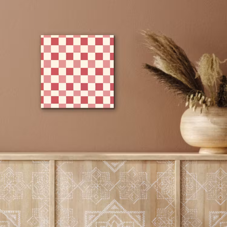 Patroon - Schaak - Roze aluminium wit klein 46 -sfeer4