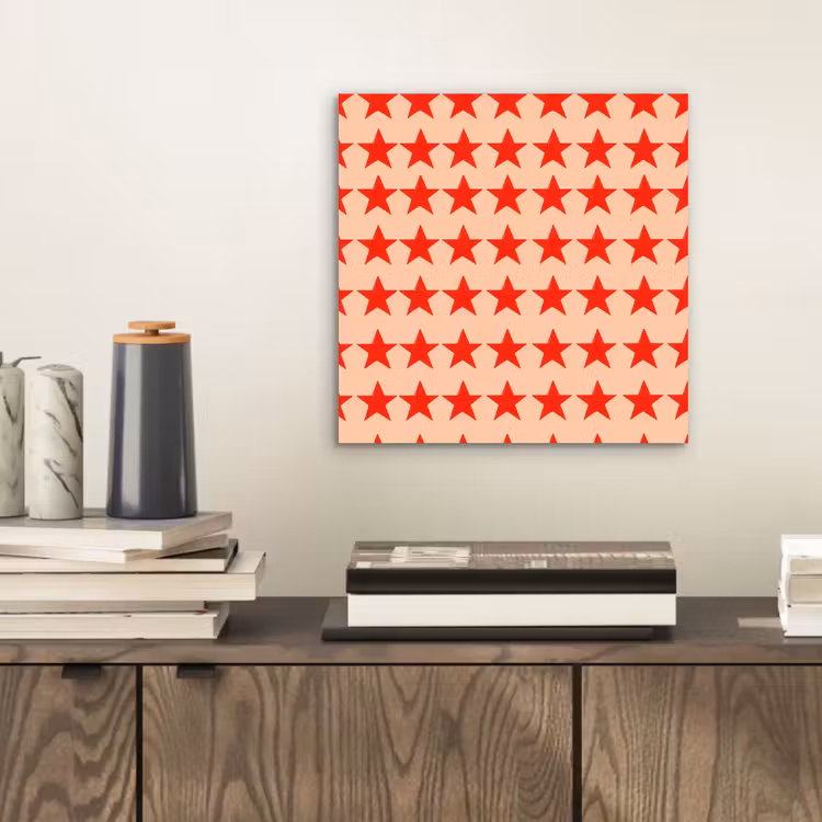 Patroon - Sterren - Rood aluminium wit klein 46 -sfeer1