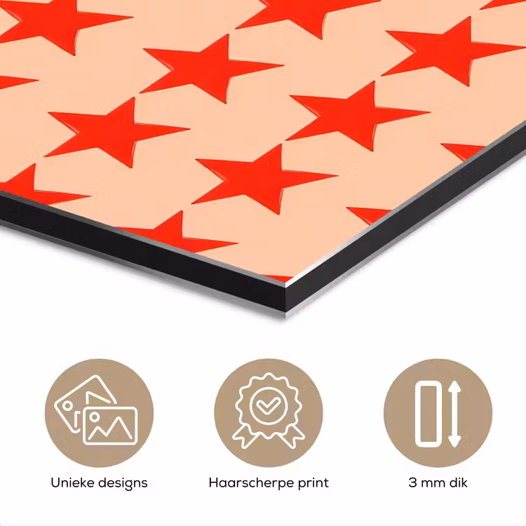 Patroon - Sterren - Rood aluminium wit klein 46 -closeup_NL