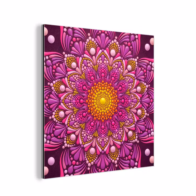 Patroon - Stippen - Abstract - Kleurrijk aluminium wit klein -3d