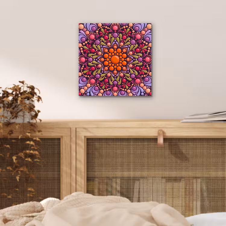 Patroon - Stippen - Abstract - Modern - Kleurrijk aluminium wit klein -sfeer3