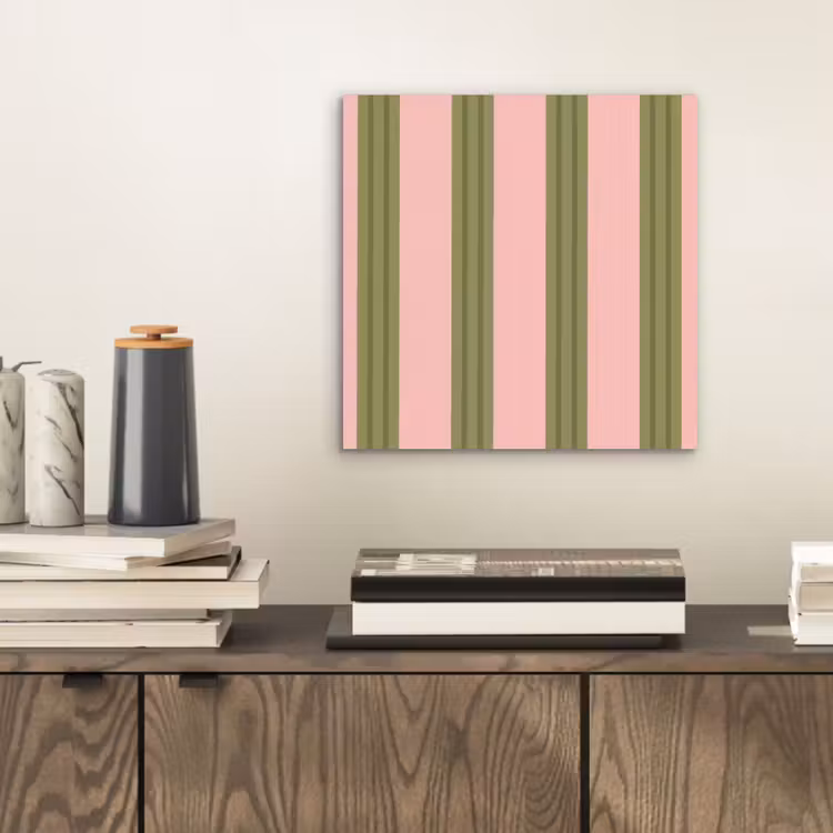 Patroon - Strepen - Abstract - Roze - Groen aluminium wit klein -sfeer1