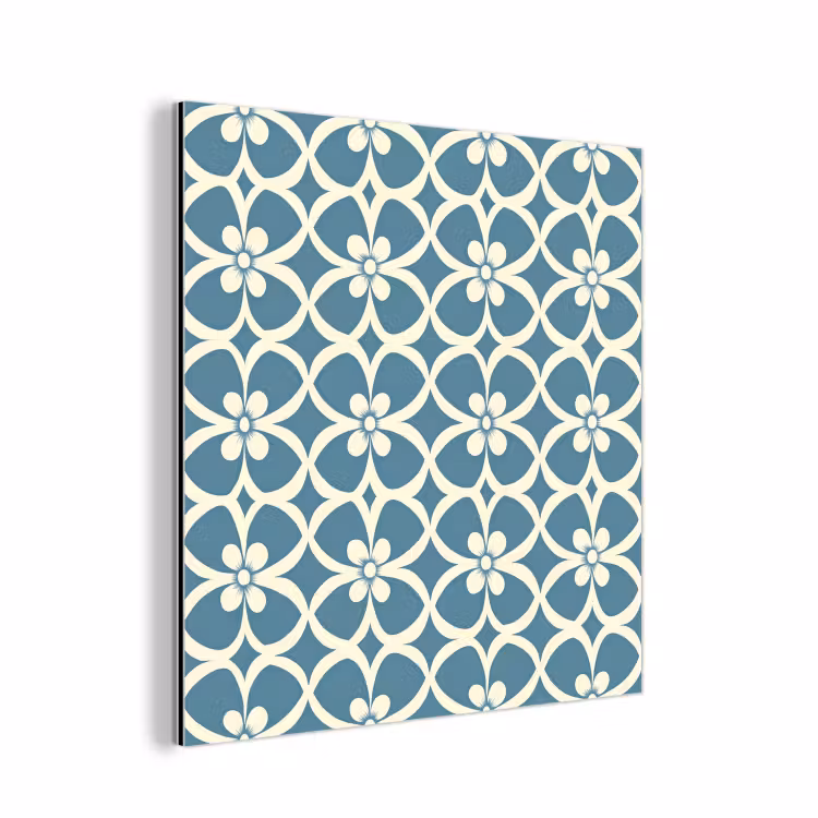 Patroon - Symmetrisch - Blauw aluminium wit klein 46 -3d