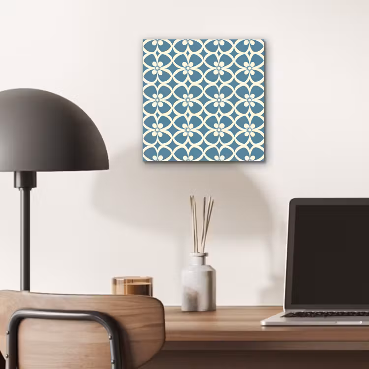 Patroon - Symmetrisch - Blauw aluminium wit klein 46 -sfeer5