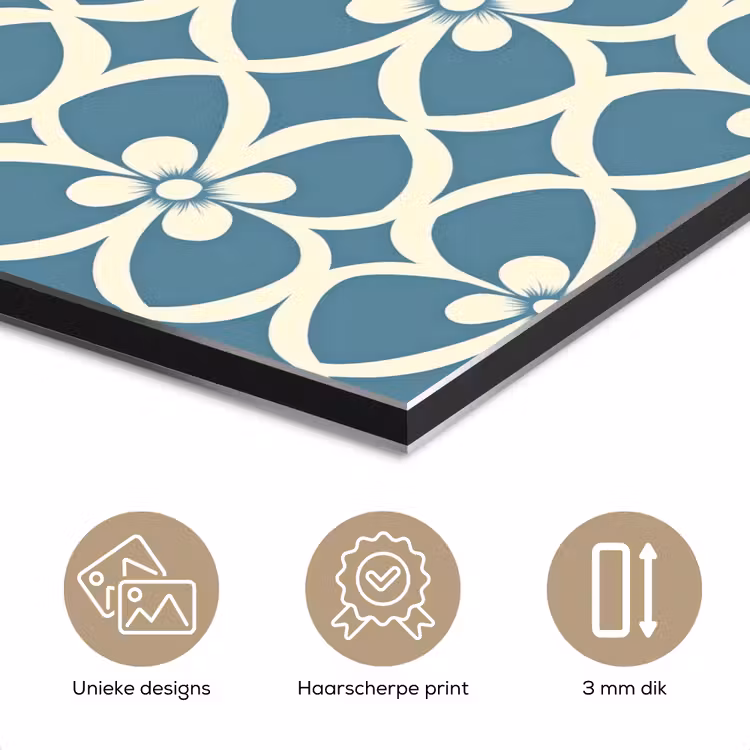 Patroon - Symmetrisch - Blauw aluminium wit klein 46 -closeup_NL
