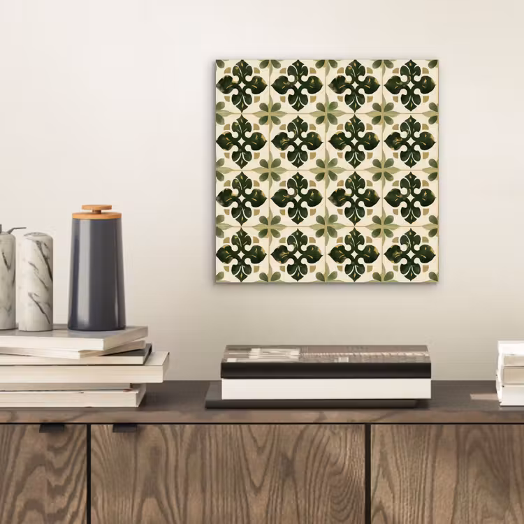 Patroon - Tegel - Groen aluminium wit klein 46 -sfeer1