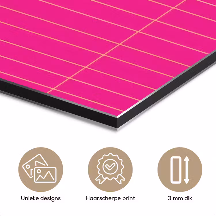 Patroon - Tegel - Magenta - Roze aluminium wit klein 46 -closeup_NL